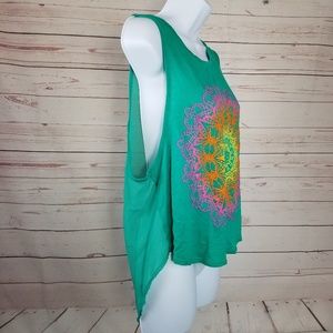 Rue 21 Women's L Muscle Tank Top Semi Sheer Hi Low